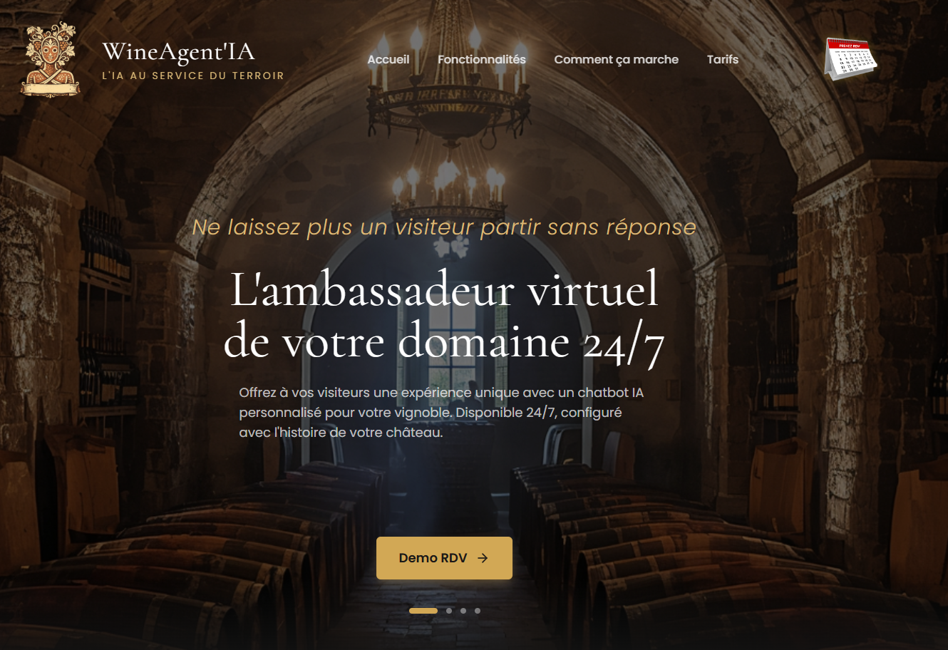 Site WineAgentIA sur MacBook